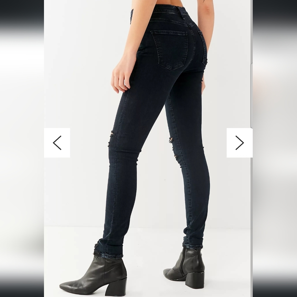 AGOLDE sophie distressed black skinny premium jeans size 26